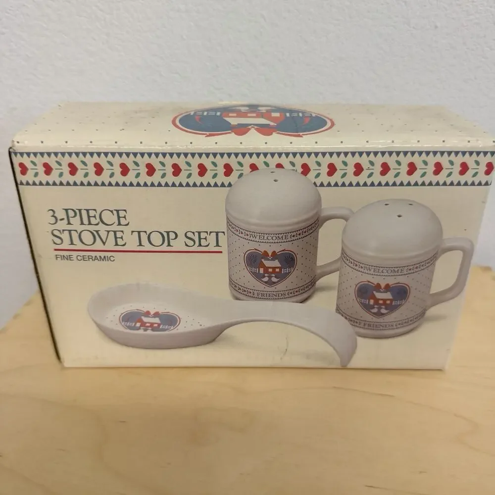 Vintage Baker Hart And Stuart 3 Pc Stove Top Set Country Cottage Core